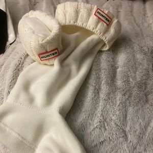 Knitted cuff sock for rain boot